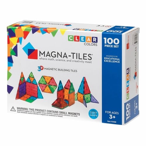 Magna-Tiles Clear Colors 100-Piece Set Box