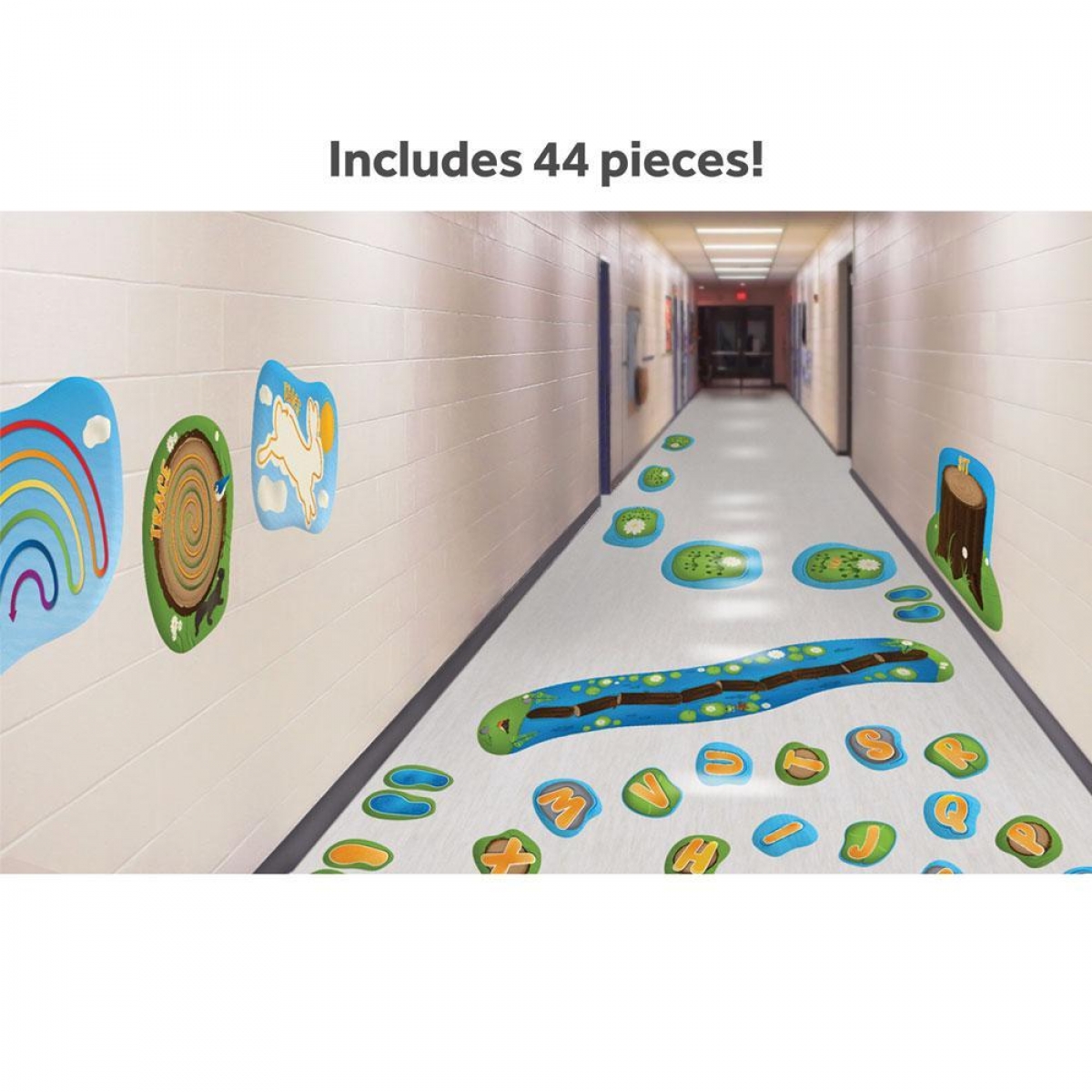 Sensory Path Hallway Floor School Decal Stickers Feet Hands Stretch