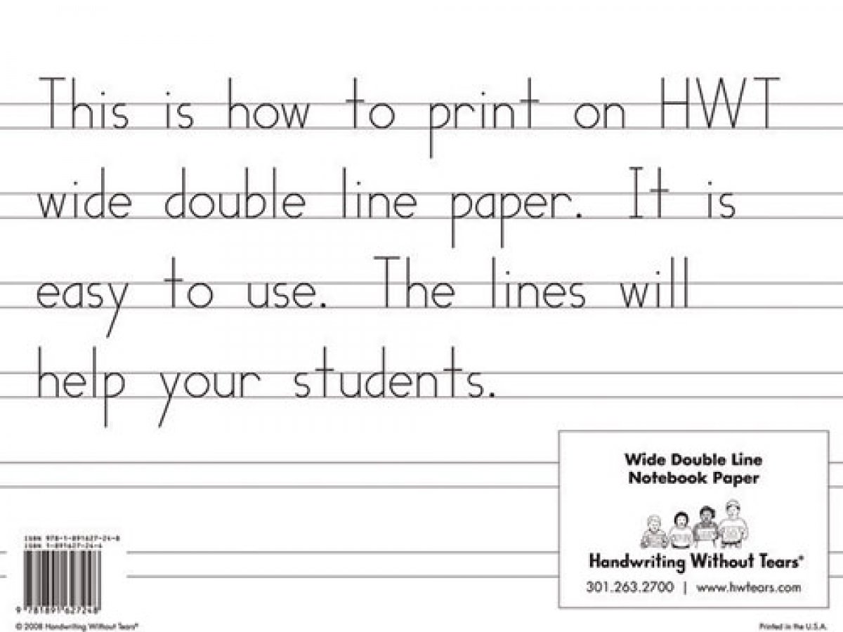 Handwriting Without Tears: Writing Journal A with Wide Double Lines,  9781939814562, 1939814561